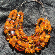 Large Multi-strand Baltic Amber Earth Necklace - Stardust