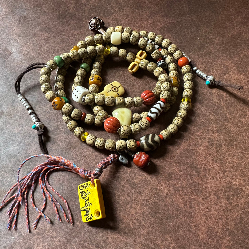 Star-Moon Bodhi Seeds Tibetan Mala – Ping Amber Jewelry